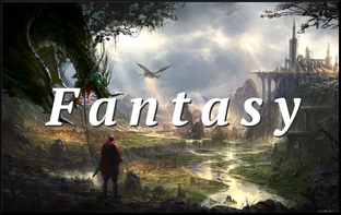 Fantasy image of a man standing beside a dragon